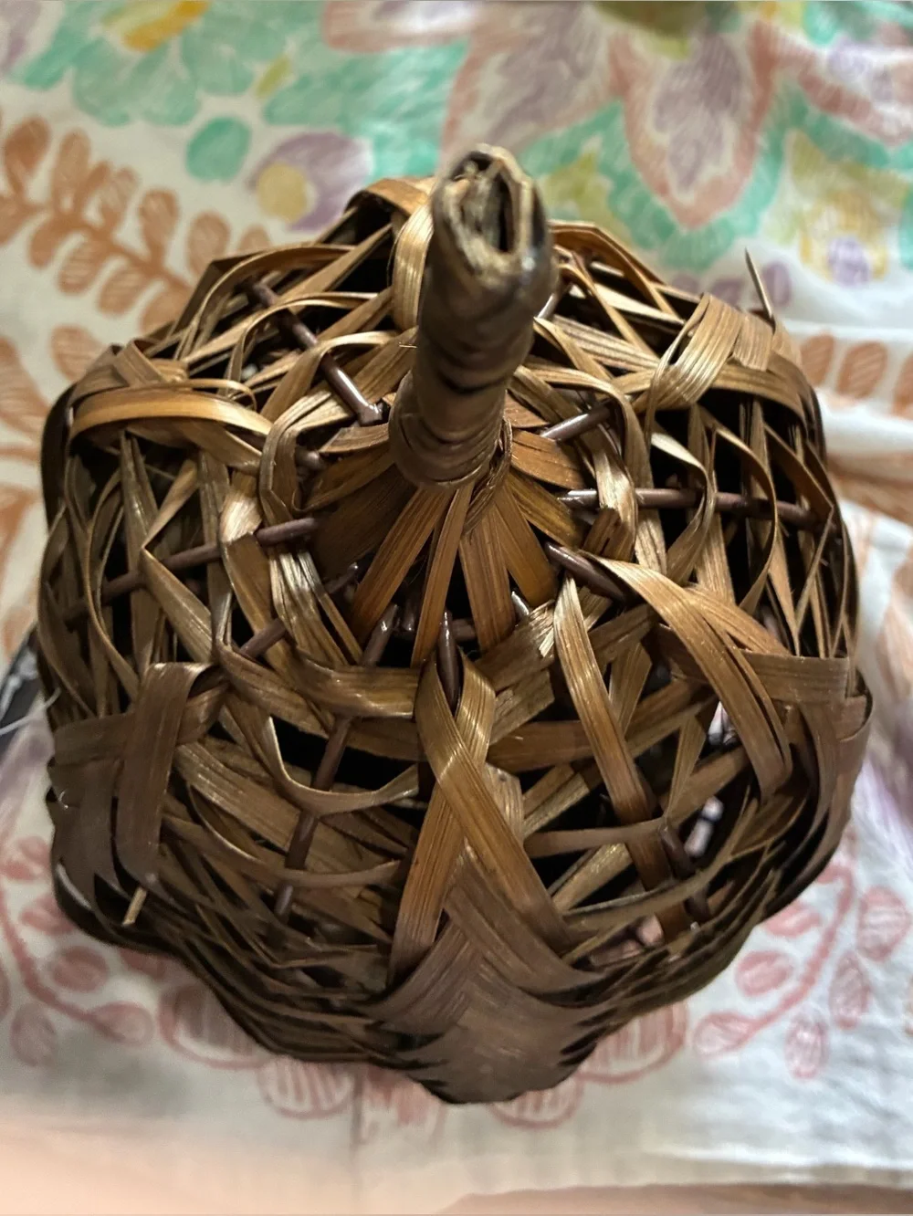 Southern Living Bamboo Woven Fall decor. NWT.  11.5 in Tall Herringbone Pumpkin